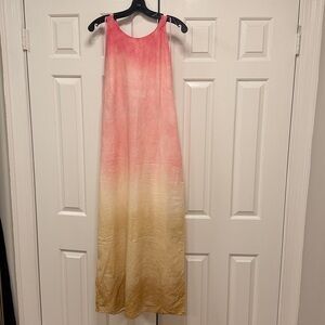 Zara Ombre Linen Blend Beach Coverup Maxi dress